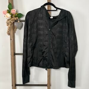 Zyia Active Black Full Zip‎ Ultra Light Windbreaker Size Large